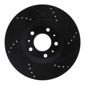 Pontiac Solstice Brake Rotor (1) - Front Left - R1 Concepts - Drilled & Slotted - Black - `06-`10